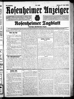 Rosenheimer Anzeiger Freitag 17. Juli 1914