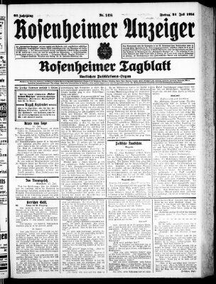 Rosenheimer Anzeiger Freitag 24. Juli 1914