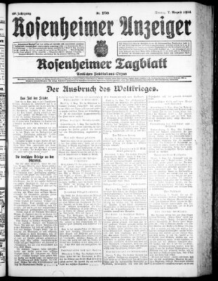 Rosenheimer Anzeiger Freitag 7. August 1914