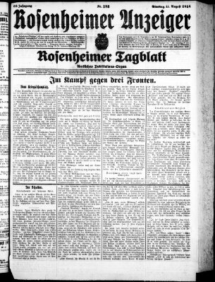 Rosenheimer Anzeiger Dienstag 11. August 1914