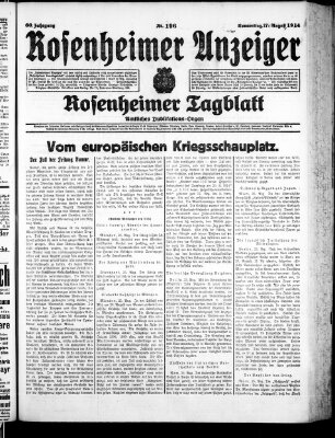 Rosenheimer Anzeiger Donnerstag 27. August 1914