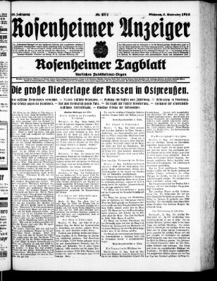 Rosenheimer Anzeiger Mittwoch 2. September 1914