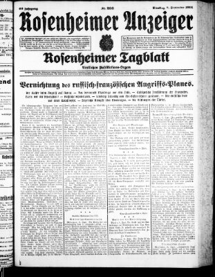 Rosenheimer Anzeiger Dienstag 8. September 1914