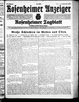 Rosenheimer Anzeiger Freitag 11. September 1914