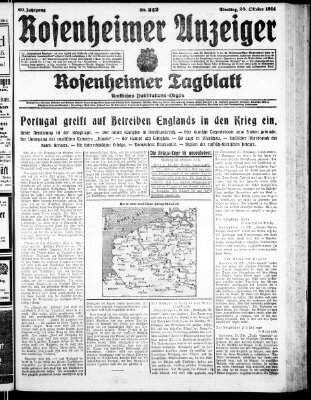 Rosenheimer Anzeiger Dienstag 20. Oktober 1914