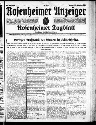 Rosenheimer Anzeiger Freitag 30. Oktober 1914