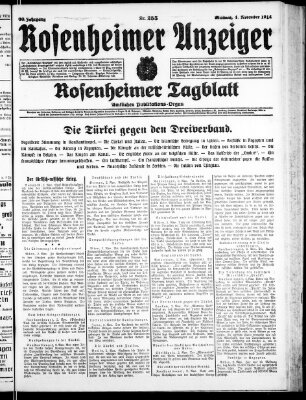 Rosenheimer Anzeiger Mittwoch 4. November 1914