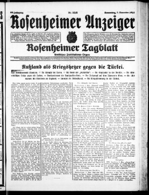 Rosenheimer Anzeiger Donnerstag 5. November 1914