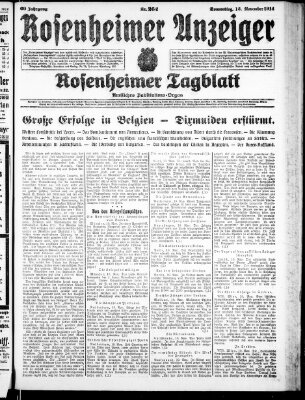 Rosenheimer Anzeiger Donnerstag 12. November 1914