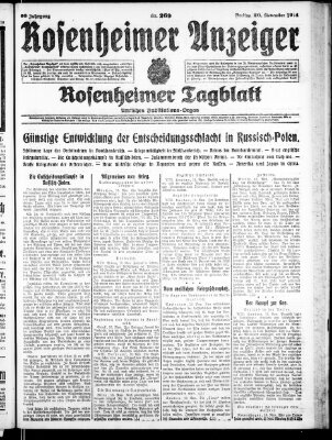 Rosenheimer Anzeiger Freitag 20. November 1914