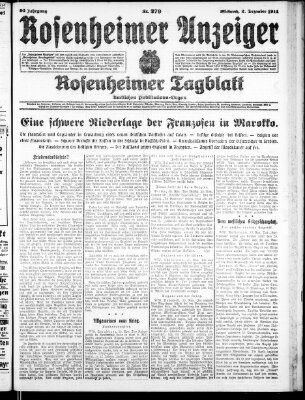 Rosenheimer Anzeiger Mittwoch 2. Dezember 1914