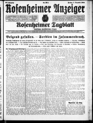 Rosenheimer Anzeiger Freitag 4. Dezember 1914