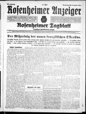 Rosenheimer Anzeiger Donnerstag 24. Dezember 1914