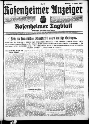 Rosenheimer Anzeiger Samstag 9. Januar 1915