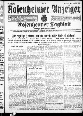 Rosenheimer Anzeiger Mittwoch 13. Januar 1915