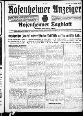 Rosenheimer Anzeiger Freitag 22. Januar 1915