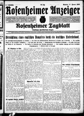 Rosenheimer Anzeiger Sonntag 24. Januar 1915