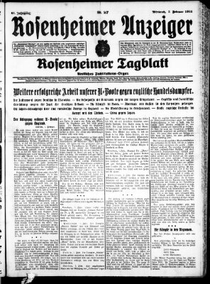 Rosenheimer Anzeiger Sonntag 3. Januar 1915