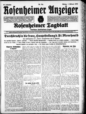 Rosenheimer Anzeiger Freitag 5. Februar 1915