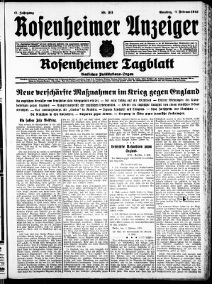 Rosenheimer Anzeiger Samstag 6. Februar 1915