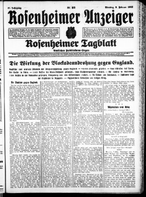 Rosenheimer Anzeiger Dienstag 9. Februar 1915