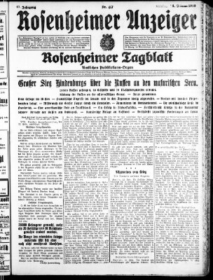 Rosenheimer Anzeiger Sonntag 14. Februar 1915