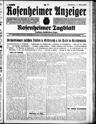 Rosenheimer Anzeiger Donnerstag 11. März 1915