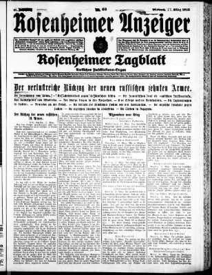 Rosenheimer Anzeiger Mittwoch 17. März 1915