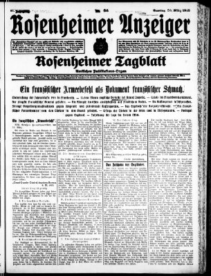 Rosenheimer Anzeiger Samstag 20. März 1915