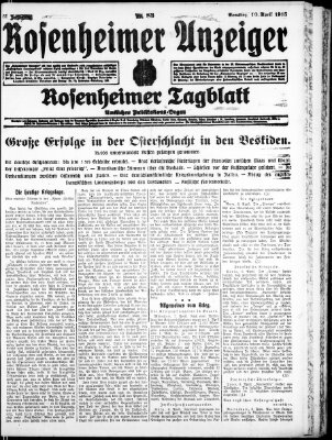 Rosenheimer Anzeiger Samstag 10. April 1915