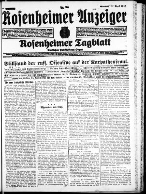 Rosenheimer Anzeiger Mittwoch 14. April 1915