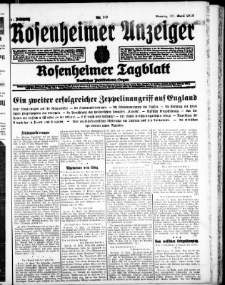 Rosenheimer Anzeiger Sonntag 18. April 1915