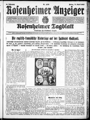 Rosenheimer Anzeiger Freitag 30. April 1915