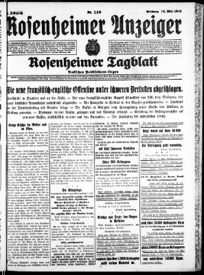 Rosenheimer Anzeiger Mittwoch 12. Mai 1915