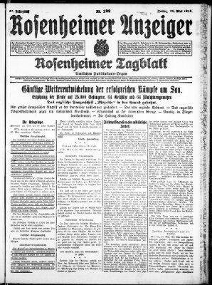 Rosenheimer Anzeiger Freitag 28. Mai 1915