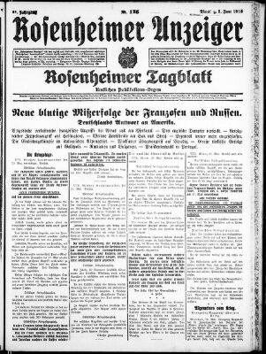 Rosenheimer Anzeiger Dienstag 1. Juni 1915