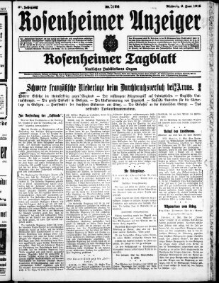 Rosenheimer Anzeiger Mittwoch 2. Juni 1915