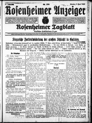 Rosenheimer Anzeiger Dienstag 8. Juni 1915