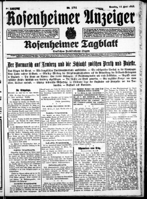 Rosenheimer Anzeiger Samstag 12. Juni 1915