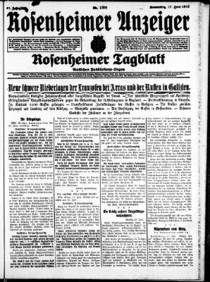 Rosenheimer Anzeiger Donnerstag 17. Juni 1915