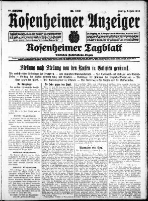 Rosenheimer Anzeiger Freitag 2. Juli 1915