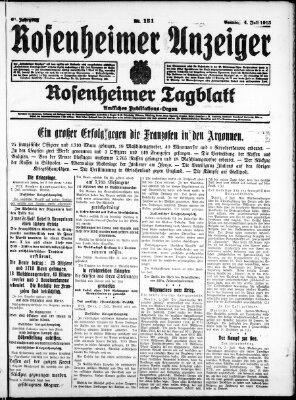 Rosenheimer Anzeiger Sonntag 4. Juli 1915