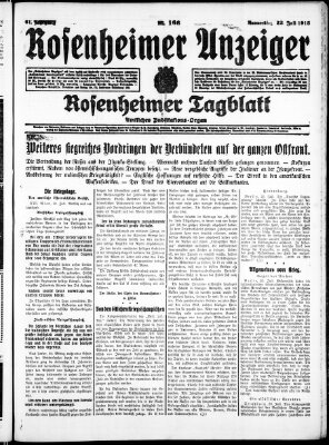 Rosenheimer Anzeiger Donnerstag 22. Juli 1915