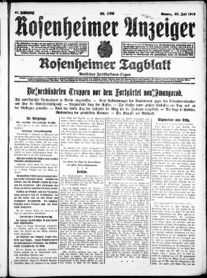 Rosenheimer Anzeiger Sonntag 25. Juli 1915