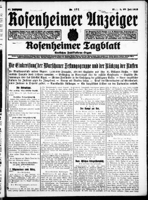 Rosenheimer Anzeiger Mittwoch 28. Juli 1915