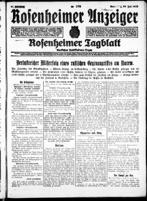 Rosenheimer Anzeiger Donnerstag 29. Juli 1915