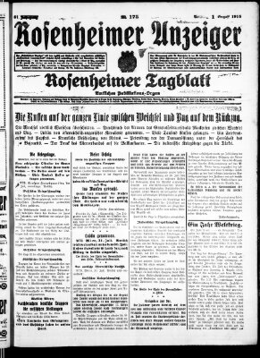 Rosenheimer Anzeiger Sonntag 1. August 1915