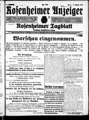 Rosenheimer Anzeiger Freitag 6. August 1915