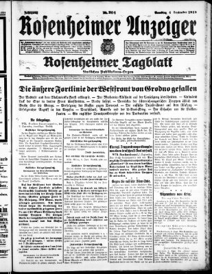 Rosenheimer Anzeiger Samstag 4. September 1915