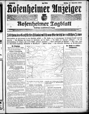 Rosenheimer Anzeiger Freitag 10. September 1915